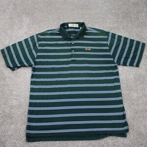 Fairway & Greene Polo Shirt Mens Large Green 100% Cotton Baltusrol Logo S/S